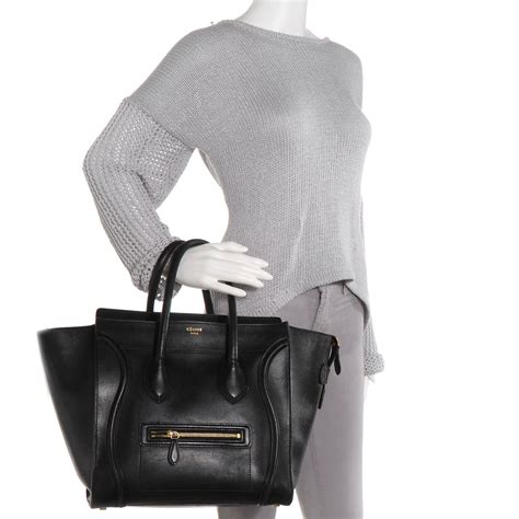 celine black mini luggage handbag|CELINE Smooth Calfskin Mini Luggage Black .